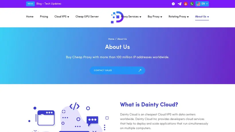 DaintyCloud homepage screenshot
