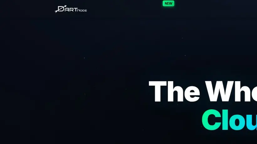 DartNode homepage screenshot