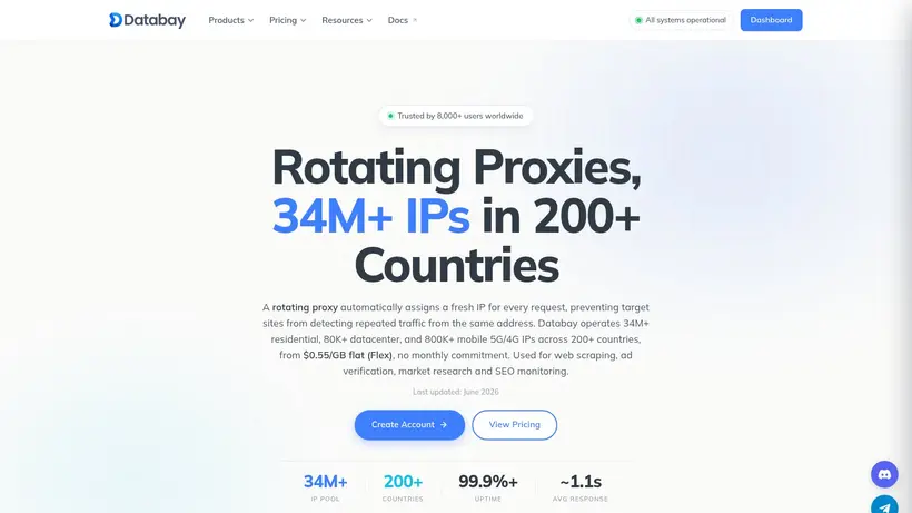 Databay homepage screenshot