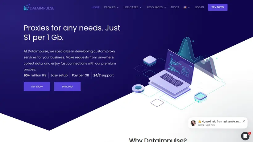 DataImpulse homepage screenshot