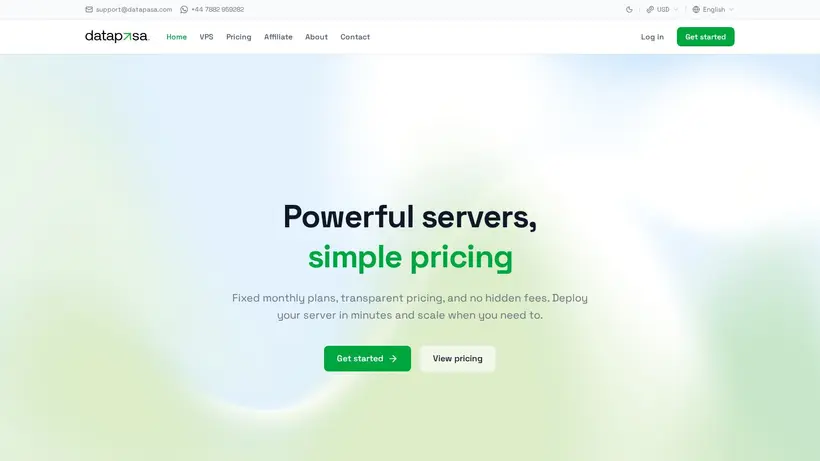 DataPasa homepage screenshot