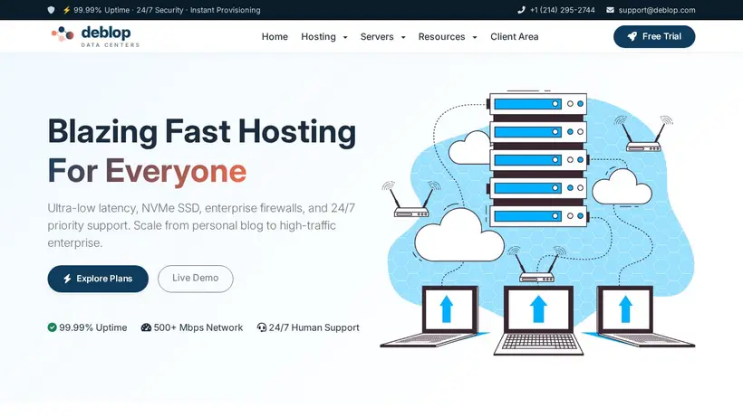 Deblop homepage screenshot