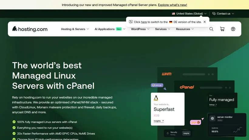 DedicatedNow homepage screenshot