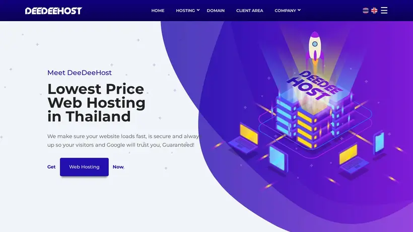 DeeDeeHost homepage screenshot