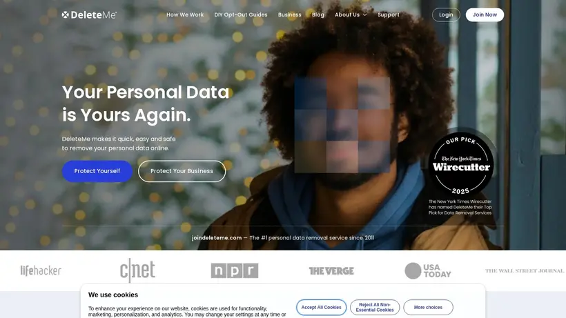Join Delete Me homepage screenshot