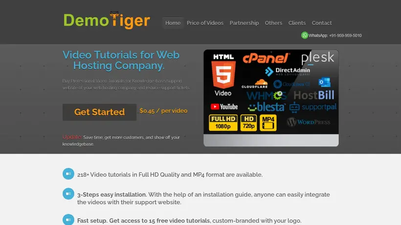 Demotiger homepage screenshot