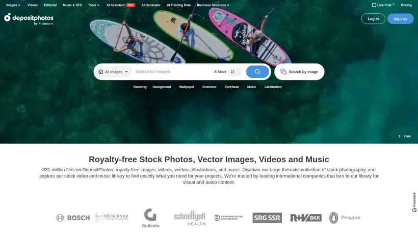 DepositPhotos homepage screenshot