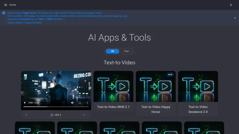 Dezgo homepage screenshot