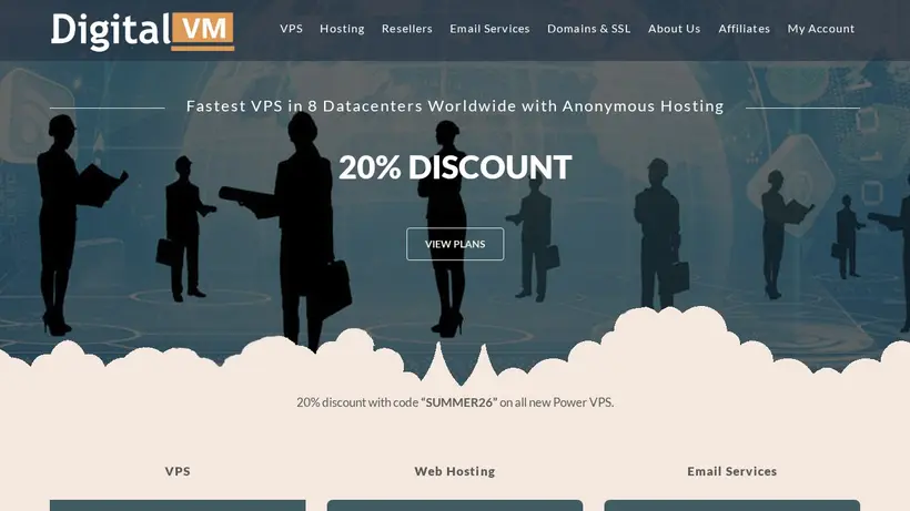 Digital-VM homepage screenshot