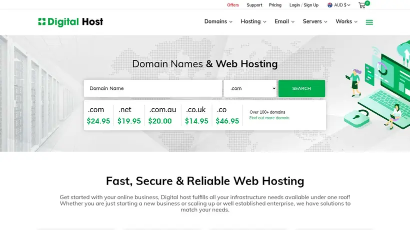 DigitalHost homepage screenshot