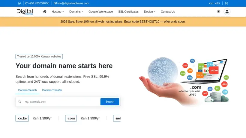 DigitalWebframe homepage screenshot