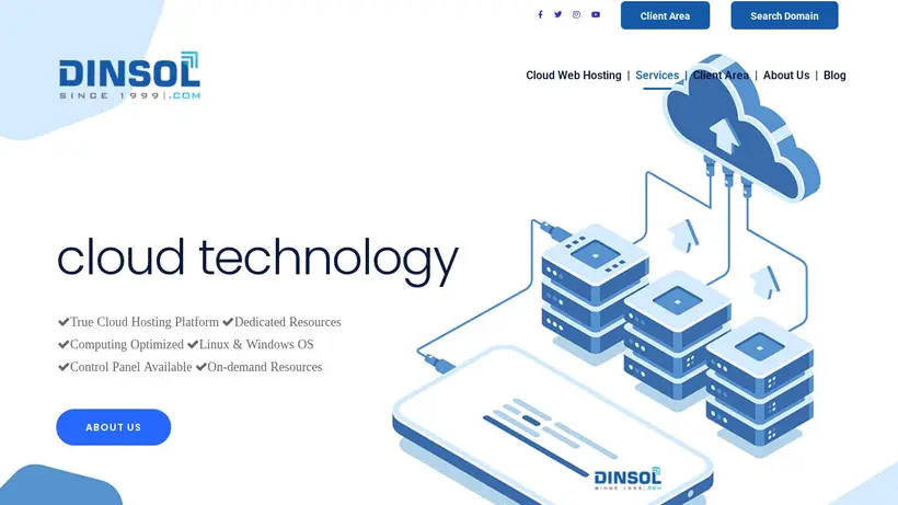 Dinsol homepage screenshot