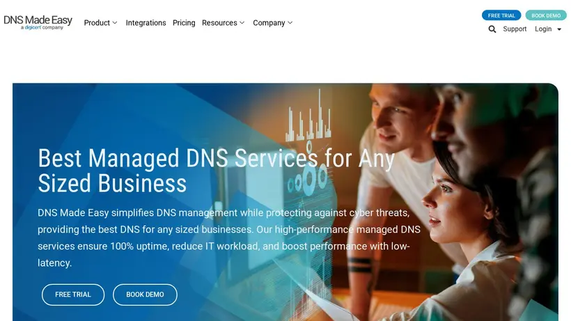 DNSMadeEasy homepage screenshot