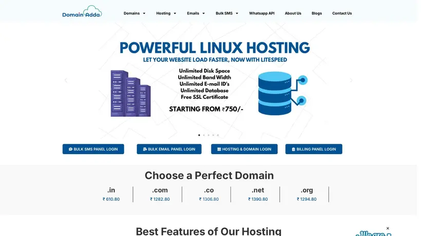 Domain Add a homepage screenshot