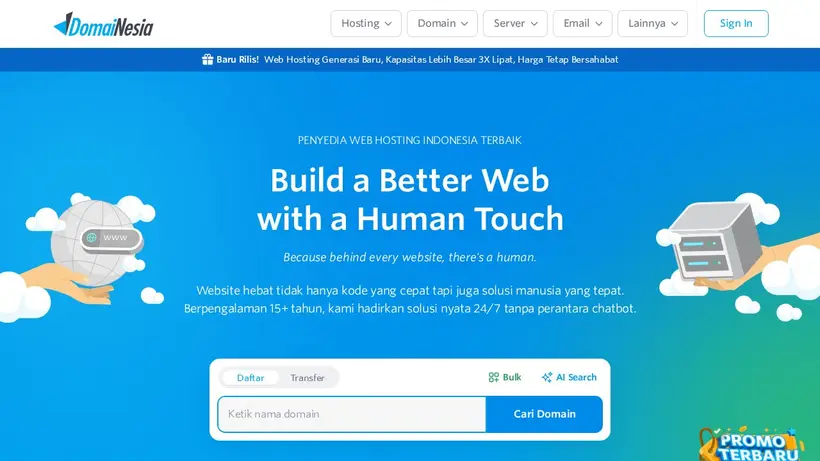 DomaiNesia homepage screenshot