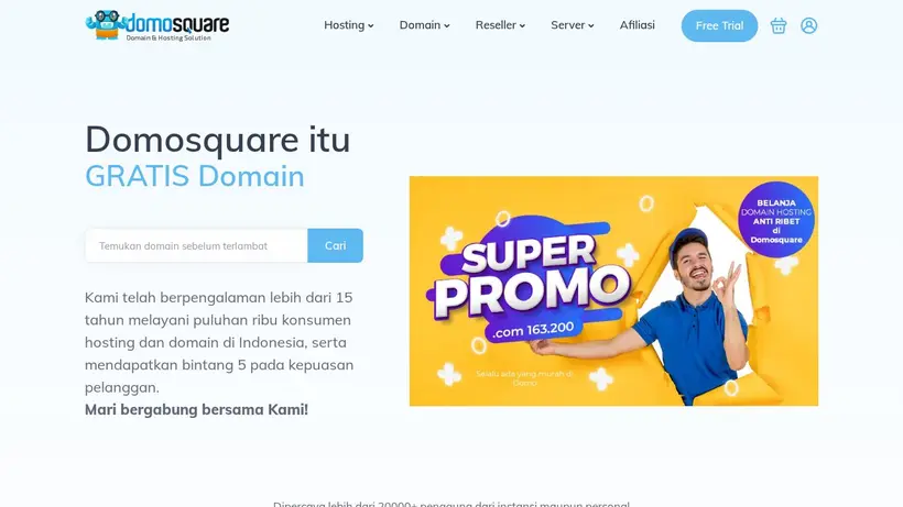 DomoSquare homepage screenshot