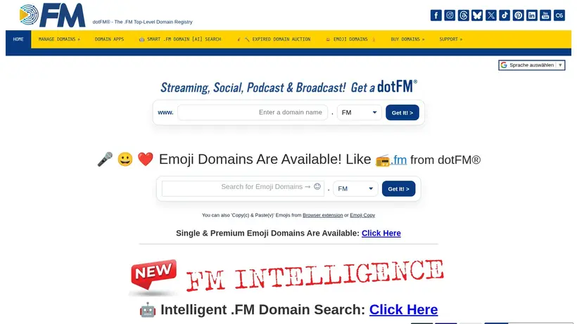 Dot.fm homepage screenshot