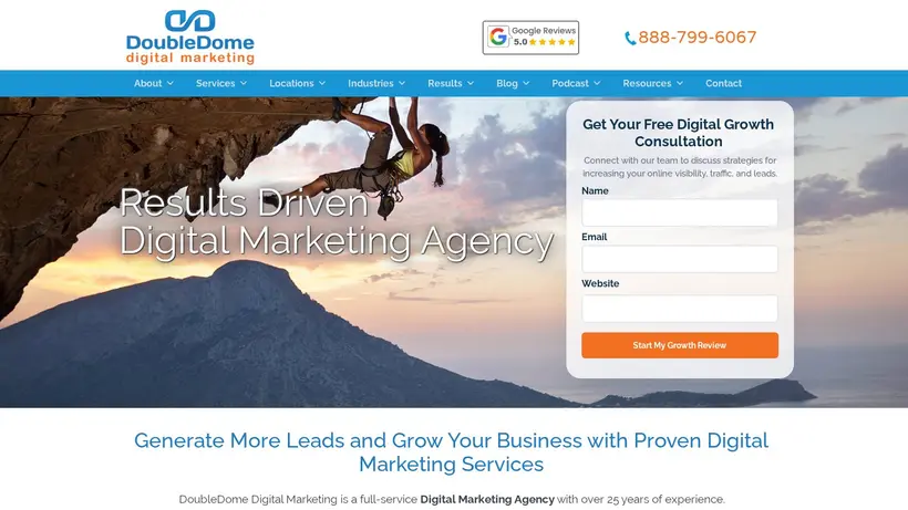 DoubleDome homepage screenshot