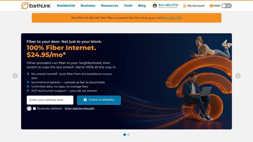 EarthLink homepage screenshot
