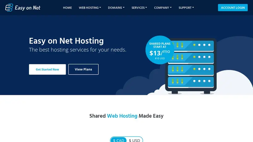 Easy On Net homepage screenshot