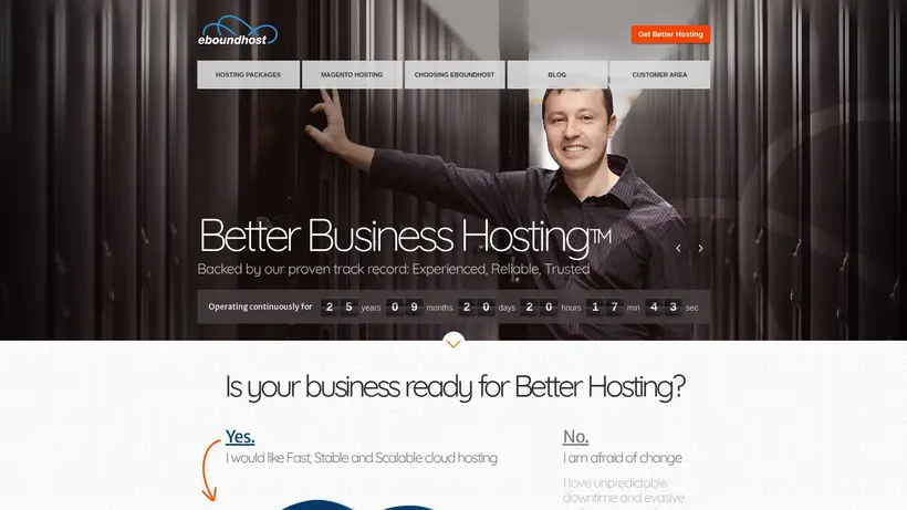 eBoundhost homepage screenshot