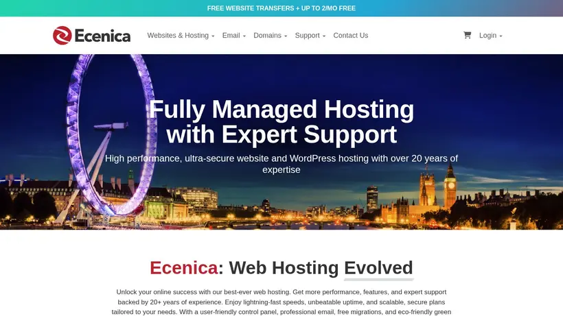 Ecenica homepage screenshot