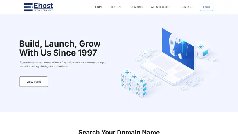 eHost.co.za homepage screenshot