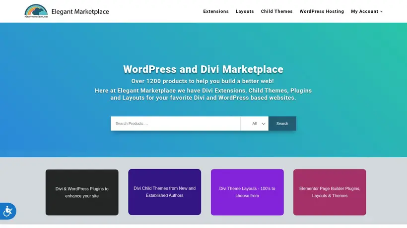 Elegant Marketplace homepage screenshot