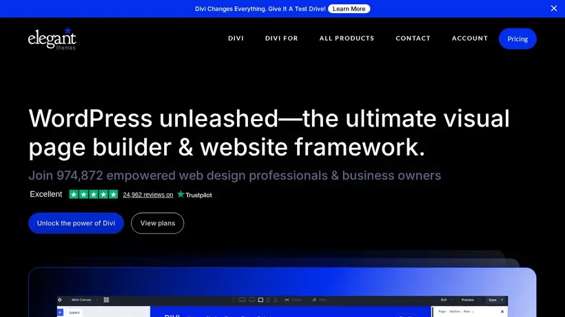Elegant Themes homepage screenshot