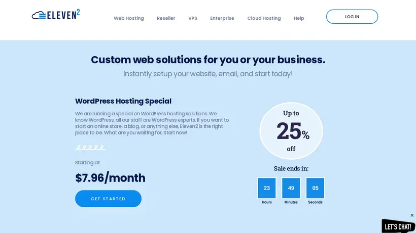 Eleven2 homepage screenshot