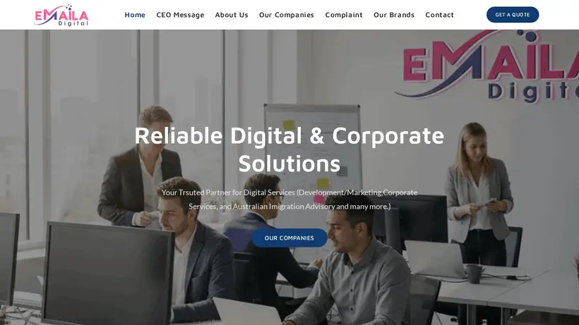 Emaila Digital homepage screenshot