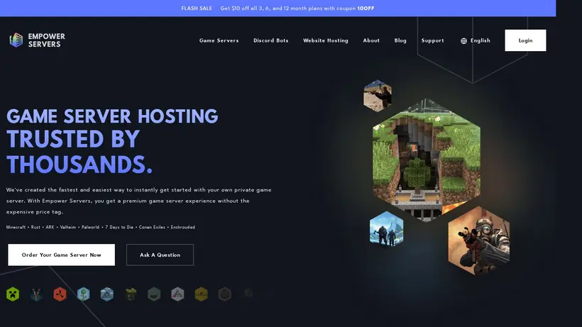 Empower Servers homepage screenshot