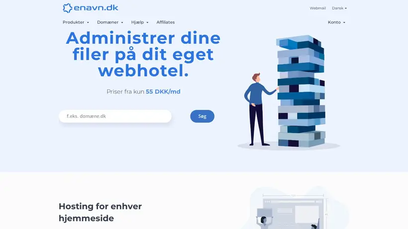 Enavn homepage screenshot