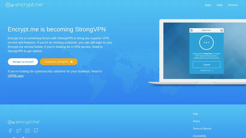 Encrypt homepage screenshot