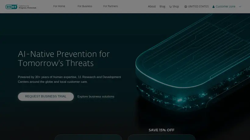 ESET.com homepage screenshot