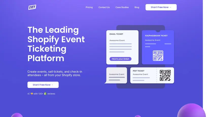 EveyEvents homepage screenshot