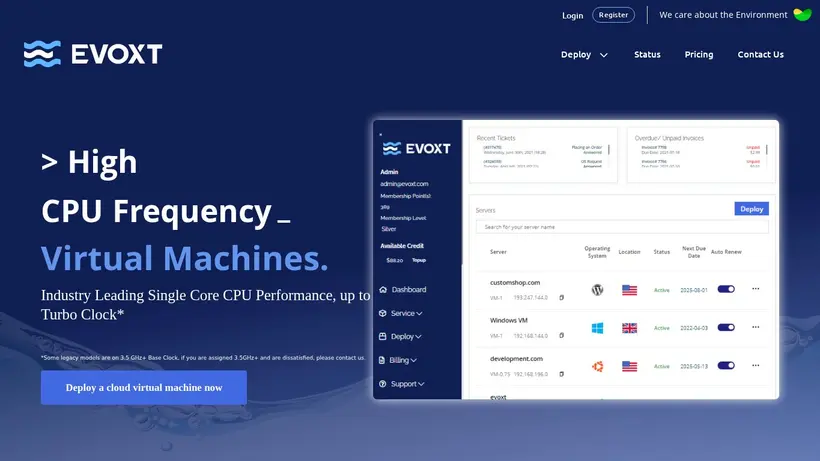 Evoxt homepage screenshot