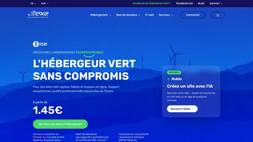 Ex2 homepage screenshot