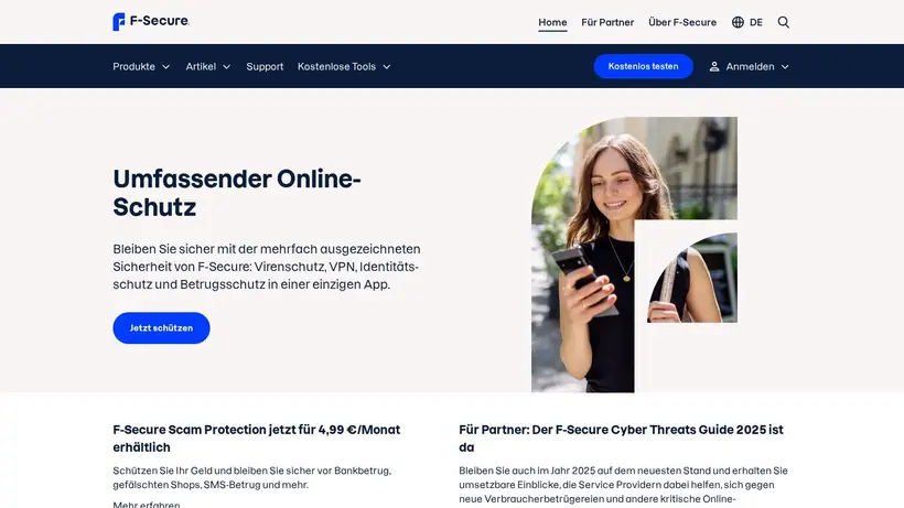 F-Secure homepage screenshot