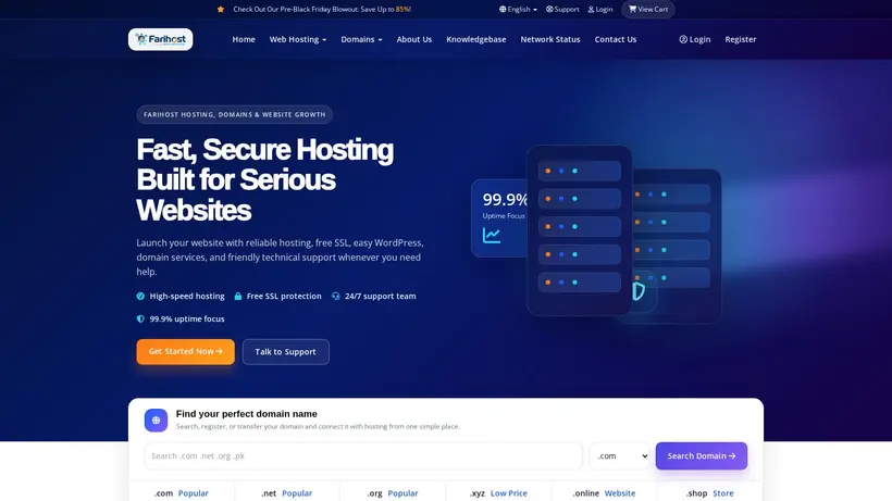 Fari Host homepage screenshot