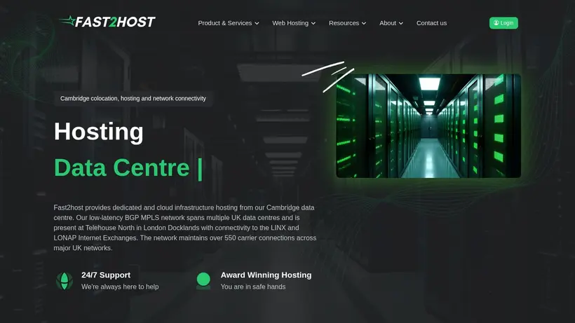 Fast2host homepage screenshot