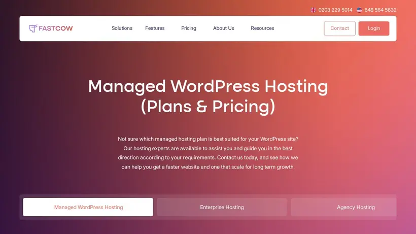 Fastcow homepage screenshot