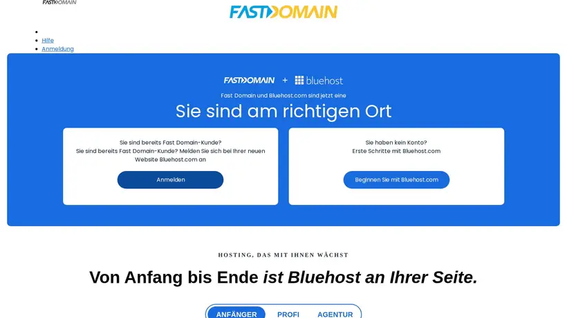 Fast Domain homepage screenshot