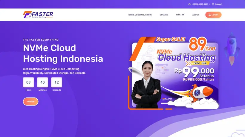 Faster.co.id homepage screenshot