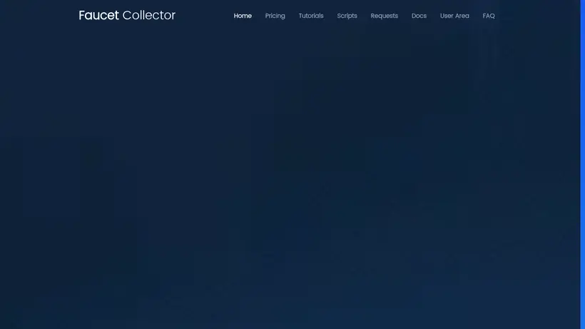 FaucetCollector homepage screenshot