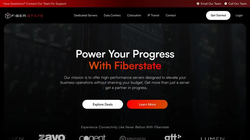 Fiber State homepage screenshot