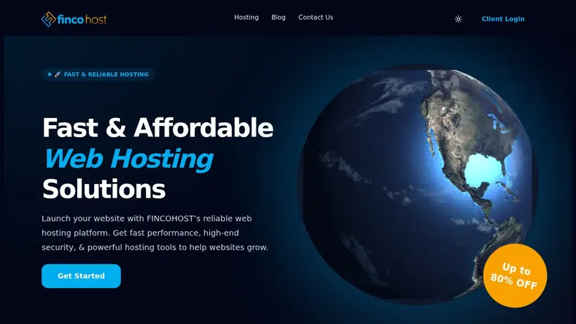 FincoHost homepage screenshot