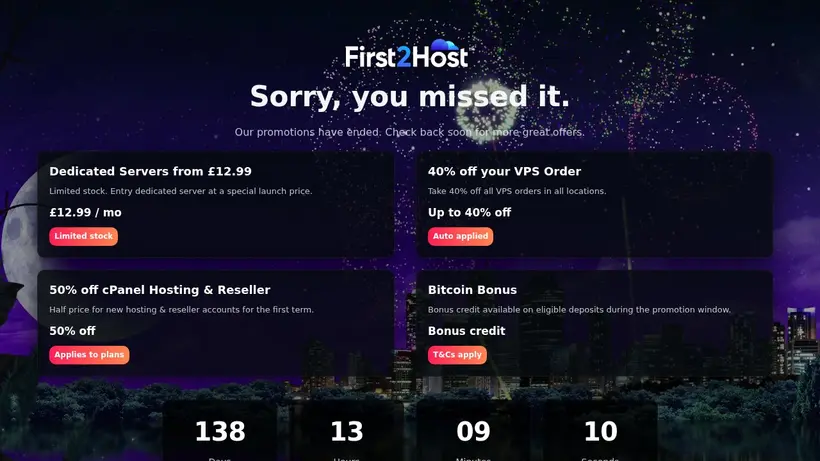 First2Host homepage screenshot