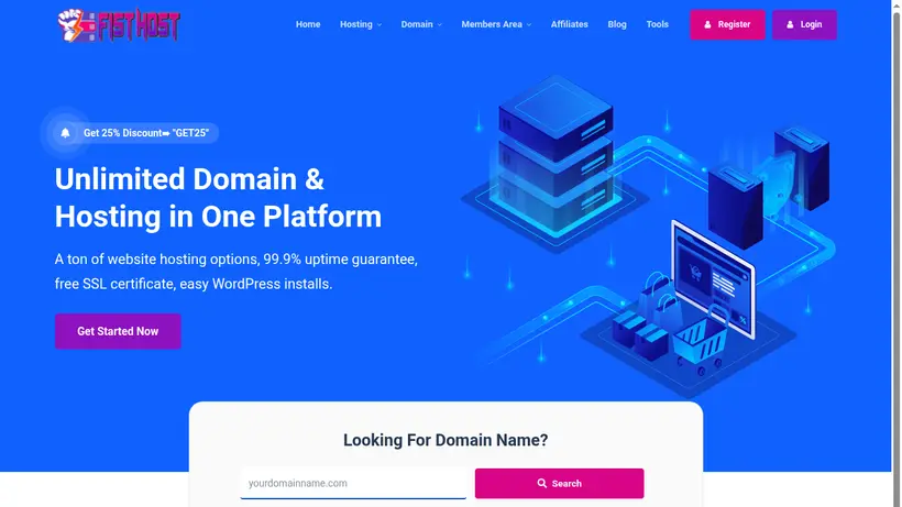 FistHost homepage screenshot