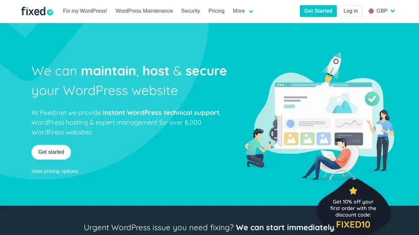 Fixed.net homepage screenshot